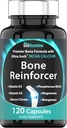 Bone Reinforcer (120 Capsules) MCHA Calcium Supplement with Vitamin D3, Magnesium, Vitamin K2, Boron Citrate, Phosphorous MCHA, & Manganese | Powerful Bone Supplement for Women & Men