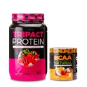 TRIPACT Protein Powder, 7-in-1 Meal Replacement Shake, Superberry (40 Servings) BCAA Natural, Plant Based BCAA Powder, Orange Coconut Flavor (30 Servings)