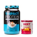 TRIPACT Protein Powder, 7-in-1 Meal Replacement Shake, Vanilla Latte Cinnamon Flavor (40 Servings) Beet Active, Natural Pre-Workout Powder, Passion Fruit Flavor (30 Servings)