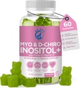 Inositol Gummies PCOS with Folate & Vitamin D - Myo & D-Chiro Inositol Blend, 40:1 Ratio, 60 Apple Flavor Gummies