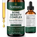 Somara Bone Density Complex Liquid - Daily Nutrition Support - 60ml | Liquid bone nutrition formula featuring calcium, vitamin D3 and K2 for convenient daily wellness routines.