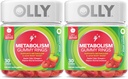 OLLY Metabolisme Gummy Rings, Apple Cider Vinegar, Vitamine B12, Chroom, Energie en Digestieve Gezondheid, Kauwbare Supplement, Apple Flavor, Twin Pack - 60 Tellen