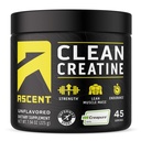 Ascent Clean Creatine Monohydraat poeder - 5G per portie, Creapure supplement - Unflavored, 45 Servers
