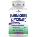 Magnesium Glycinate 500mg | 90mg Elemental Magnesium Supplement- High Absorption, Non Buffered, Non-GMO & No Gluten - Muscle & Bone Health - 120 Vegan Capsules