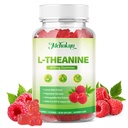 L-Theanine Gummies 400mg Supplement for Kids & Adults, 60 Count | with Ashwagandha, B6, GABA & 5-HTP, 0 Sugar, Vegan, Non-GMO, Raspberry. Supports Calm, Focus & Relaxation* for Daily Wellness