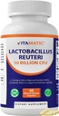Vitamatic Lactobacillus Reuteri 50 Billion CFU with XOS Prebiotic, Delayed-Release Probiotic Capsules, Non-GMO, Gluten Free, 60 Capsules