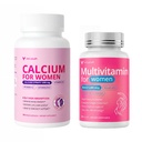 Multivitamin for Women 40+ No Iron + Calcium Supplements for Women, 15-in-1 with Biotin 5000 mcg, Collagen & Hyaluronic Acid, Calcium Citrate with D3 K2 B12, 90 Tablets + 120 Vegan Capsules