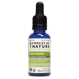 Forces of Nature Sinus Relief Nasal Decongestant, Organic Maximum Strength Homeopathic Medicine, Immune Support & Relief from Congestion, Sinus Pressure, Sneezing, Runny Nose, Non-Drowsy, 1 FL OZ