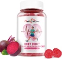 Beetwortel Gummies - Beetwortels Kauwtabletten voor hart en Circulatie Ondersteuning Nitric Oxide Energy Boost, Suikervrije Beet Gummies Supplement voor de bloeddruk met vitamine C D B12 Druivenzaad Co-enzym Q10 60ct