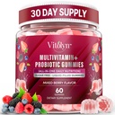 Methylated Multivitamin Gummies for Women & Men, Probiotic Gummies, Digestive Enzymes, Magnesium, Methylated B6&B12, Electrolytes,Ginseng,Zinc, Biotin, D3, Sugar Free Vegan, Energy, 60 Count.