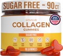 Sugar-Free Marine Collagen Gummies (90 Collagen Chews) Potent 500mg Collagen Gummy for Hair Growth, Healthier Skin & Nails, Pore Reducer & Elasticity Hydrolyzed, Gluten Free, Boosted w Shuddha Gugulu