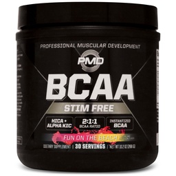 PMD Sports BCAA Stim-Free Amino Acids - Betere workout prestaties, verbeterde herstel, dagelijkse energie, spieropbouwer en spierspring - BCAA Powder Drink Mix - Plezier op het strand (30 porties)