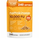 8 in 1 Nattokinase 240 Softgels, 500mg (10,000 FU) Per Serving with MCT Oil