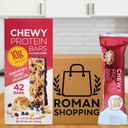 Protein Bars – Peanut Butter & Semisweet Chocolate Chip – 10g Protein per Bar – Gluten Free, Kosher – 42 Count (1.41 oz Each) – Distributed by Roman Shopping – Kirkland