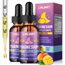 Kids Magnesium Liquid Drops-Magnesium Glycinate Liquid for Kids Supplement-w/L-theanine, Omega-3, Vitamin B6, D3 - for Sleep, Relaxation, Brain, Bones - Mango Flavor, 4 Fl Oz