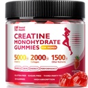 12 in 1 Creatine Gummies, 8500mg Strawberry Flavor Organic Creatine Monohydrate Gummies for Women & Men Sugar Free Nutritional Supplements with Collagen, BCAAs, Vitamin C & B12, 120 Count