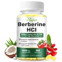 Berberine HCl 1000mg, 150 Softgels Plus MCT Oil for Berberine Absorption