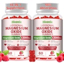 2 Pack Liposomal Magnesium Oxide Gummies 2000mg Complex Ashwagandha,CoQ10, L-Theanine, L-5-MTHF, Methyl B12, Zinc for Sleep & Energy,Stress Relief,Heart Health,Neuro Support