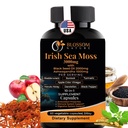 10-in-1 Irish Sea Moss Veggie Caps 3000mg Black Seed Oil Ashwagandha Bladderwrack Burdock Kurkuma Apple Cider Vinegar Manuka Honey Dandelion Black Pepper - Made in US(Veggie Caps, Unflavored)