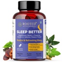 Rooted Active's Sleep Better - Melatonin 5 mg with Reishi Mushroom, Magnesium, Valerian, L-Theanine, Passion Flower for Restful Deep Sleeps | Sleep Supplement | 60 Days Supply | Non-Habit Forming