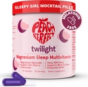 Perzik Perfect Twilight Magnesium Glycinate Slaap Multivitamine Magnesium Supplement met biologische Tart Cherry, Kamille, 5-HTP, L-Tryptofaan, Natuurlijke Sleepy Girl Mocktail, 60 Capsules, 30 porties