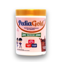 PediaGold Nutrition Mix Powder for Children | For 2-14 Years | Chocolate - 400g | Zero Sucrose | 6g protein per serving | Supports Overall Health, Boosts Immunity | Nutritional Supplement for Kids
