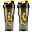 Zyro Protein Shaker Bottle Combo Pack of 2, 700ml BPA Free Gym Shaker with Cyclone Mixer, Leakproof Water Bottle for Protein Shake, Pre Workout, Post Workout, Fitness, Sports & Travel (Black/Yellow)