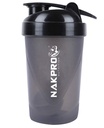 NAKPRO NUTRITION Shaker bottle for protein shake, Leakproof Guarantee, Food Grade & BPA Free Material - (Black 500 ml)