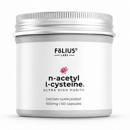 FOLIUS LABS Clean Label N-Acetyl L-Cysteine (NAC) 600mg Supplement, Non-GMO