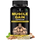 Nutriley Muscle Gainer Protein Supplement Powder, Energy & Stamina Support 60 Capsules (Pack of 1)