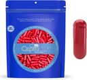 Capsuline Size 0 - Colored Red Empty Gelatin Capsules - 500 Count - Empty Gel Pill Capsules - DIY Pure Bovine Pill Capsule Filling - Empty Caps - Kosher and Halal Certified