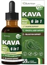 Kava Root Drops for Calming & Relaxing Support, Natural Calm & Sleep Supplements for Adults with Valerian, Chamomile Extract, High Bioavailability Liquid with Basil Promotes Relaxation. 2 oz