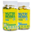 NutriBears Kids Calcium and Immne Gummies for Kids and Teens, 60 Gummy Chewables, Strawberry and Raw Mango Flavour, Natural Gelatin Free Vegetarian Supplement for Strong Bones and Immunity, Combo Pack of 2