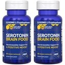 Serotonin Brain Food - 1250mg L-Tryptophan & 400mg Rhodiola Rosea Supplement - Mood Support Supplement for Stress Relief - Neurotransmitter Support with Magnesium Glycinate & Zinc - 120 Capsules
