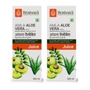 KRISHNA'S HERBAL & AYURVEDA Amla Aloe Vera Wheat-Grass, Haldi & Tulsi Juice - 500 Ml (Pack Of 2) | Enriched With Vitamin C | All In One Drink With Aloe Vera, Amla, Haldi, Tulsi & Wheatgrass