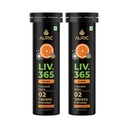 Auric Liv 365 Orange Effervescent Tablets | With Milk Thistle (Silymarin), Turmeric, Licorice, & Dandelion | Herbal Wellness Supplement | Plant-Based | 40 Tablets