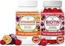 Lunakai Vitamin E and Biotin Gummies Bundle - 3000 mcg Gummies for Adults Energy Support and Bone Health - Vitamins for Hair, Skin and Youthful Appearance