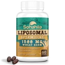 Spermidinesupplement 15 MG - 99% Zuiverheid, hoge Absorptie, 1500 MG Gefermenteerd Tarwekiemextract met zink en thiomine, Spermidine voor mannen en vrouwen - Cellulaire vernieuwing, Veroudering, Energie, 60 Softgels