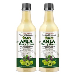 AVG Health Organics Amla Berry Green | Pure Amla Juice - Pack of 2 x 500 ml | Rich in Vitamin C | Immunity Booster, Hair & Skin Health, Body Detox | 100% Natural, No Added Sugar
