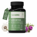 SAABHI Liver Detox Supplement with Milk Thistle (80% Silymarine) , N-Acetyl Cysteine 120 mg & Dandelion | Supports Body Detox, Digestion & Energy - Fatty Liver Care | Advanced Liver Support, Cleansing and Detox | 60 Veg Capsules