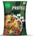 GoodDot Proteiz 100% Vegetarian Protein Chunks, Soya-Based Meat Alternative, High Protein, Low Fat, Cholesterol-Free, Vegan, Pack of 4, 175g Each