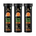 Auric Liv 365 Orange Effervescent Tablets | With Milk Thistle (Silymarin), Turmeric, Licorice, & Dandelion | Herbal Wellness Supplement | Plant-Based | 60 Tablets