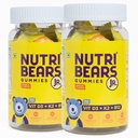 NutriBears Kids Vitamin D3 + K2 + B12 Gummies | Plant-Based Lichen D3 + MenaquinGold™ K2 (MK-7) | No Artificial Colours | Bones, Immunity & Mood | Vegetarian | Ages 2–12 | Orange | 60 Gummies