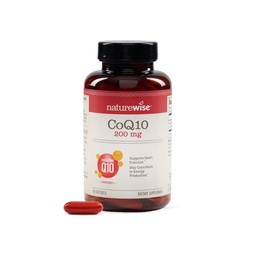 NatureWise CoQ10 200mg Softgels, High Potency Ubichinon - Co-enzym Q10 Supplement - Antioxidant voor Hartgezondheid + Energie - Veganistisch, Non-GMO, Glutenvrije - 90 Tellen[3-maand levering]