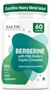 Berberine HCL Supplement 95% with Milk Thistle & Ceylon Cinnamon | Support Healthy blood Sugar levels, fat metabolism, liver health, PCOS & hormonal balance | 750mg per Capsule | 60 Veg Capsules
