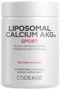 Codeage Liposomal Calcium AKG Supplement - Calcium Alpha-Ketoglutarate - 2-Month Supply - Liposomal Delivery - 1 Capsule Per Serving - Non-GMO, Gluten-Free - 60 Capsules