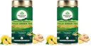 ORGANIC INDIA Tulsi Green Tea Lemon Ginger 100 gm tin (Pack of 2)