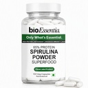 BioEssentia Spirulina Powder Capsules | 2400 mg Spirulina per Serving | Supports Energy, Immunity & Detox | Clean Label Product | 100 Veg Capsules
