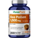 NusaPure Bee Pollen 1500mg 200 Veggie Caps (100% Vegetarisch, Niet-GMO, Veganistisch) Natuurlijk voorkomende eiwitten, Aminozuren