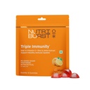 Nutriburst Triple Immunity Gummies with Vitamin C, Zinc and Amla extract | No-Added Sugar | Orange Flavor | 100% Vegetarian | 10 Gummies